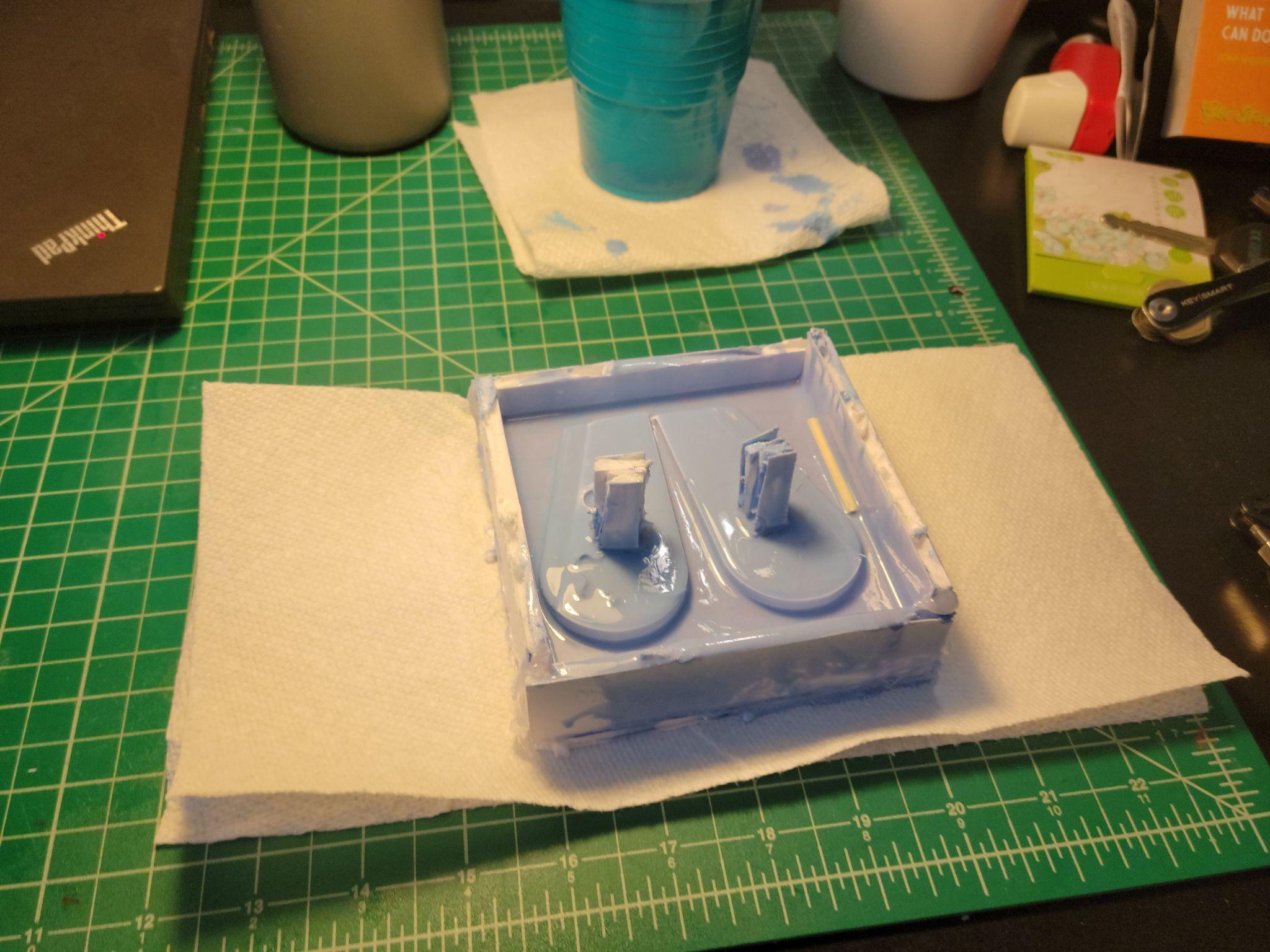 Parts cast using silicone molds pulled from the 3D printed masters